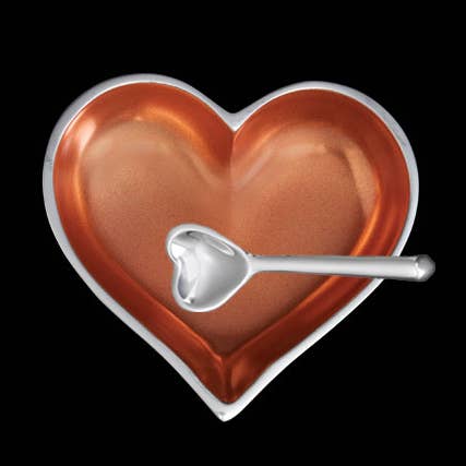 Inspired Generations – Objeto de mesa decorativo por atacado – Coração de pedra de nascimento de topázio laranja novembro com colher de coração1