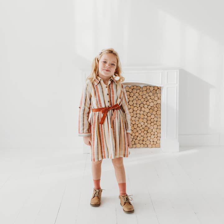 Yarn Dyed Striped Shirt Dress for wholesale by LARILI