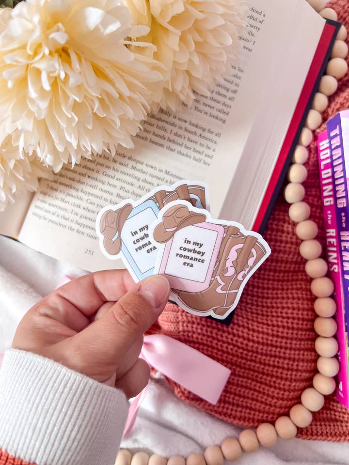 In My Cowboy Romance Era Kindle Sticker | Trendy Stickers | Handmade Stickers for wholesale by Bumblebry Designs