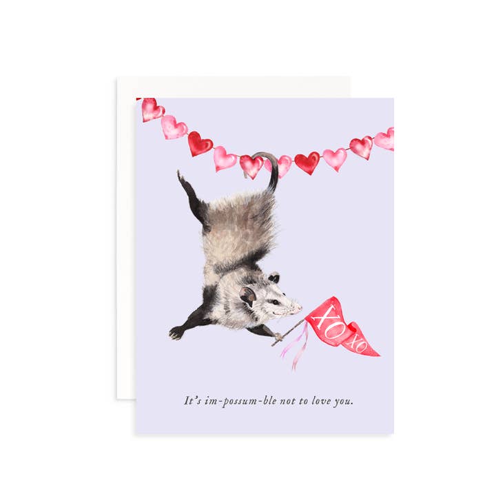 It's Im-Possum-ble Not to Love You Greeting Card for wholesale by Cami Monet