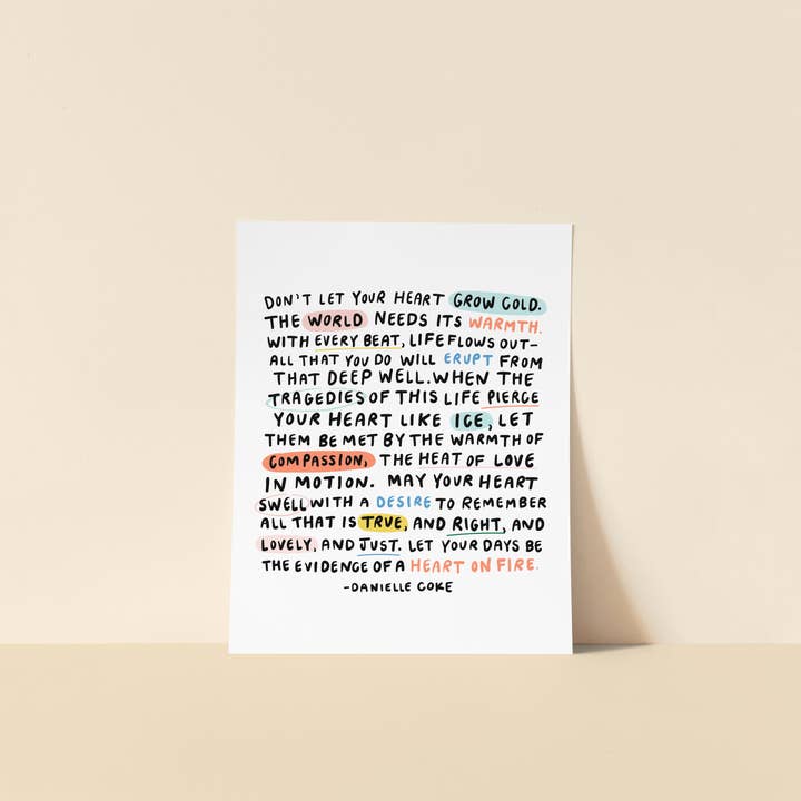 Oh Happy Dani - Wholesale Art Print - A Heart on Fire Print