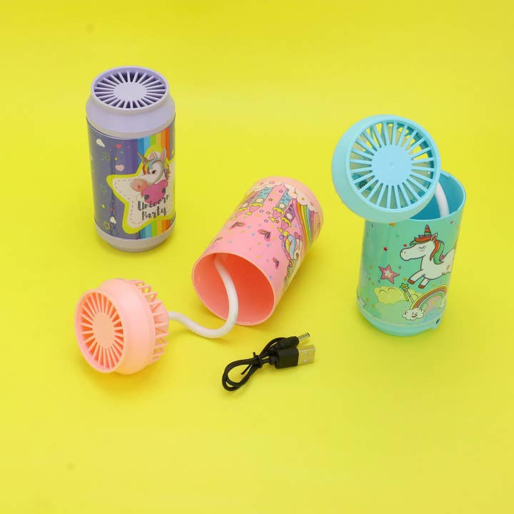 Portable Printed Pen Holder Table Fan - Assorted for wholesale by Lumbee Trade