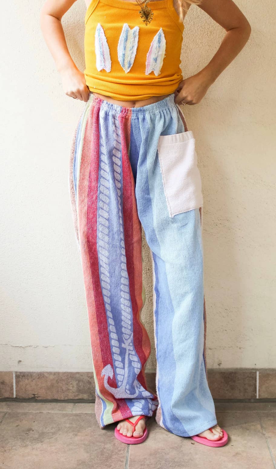 Soleil et Amis - Wholesale Pants - Unisex - the Birdy Pants — Patchwork Terrycloth Pants