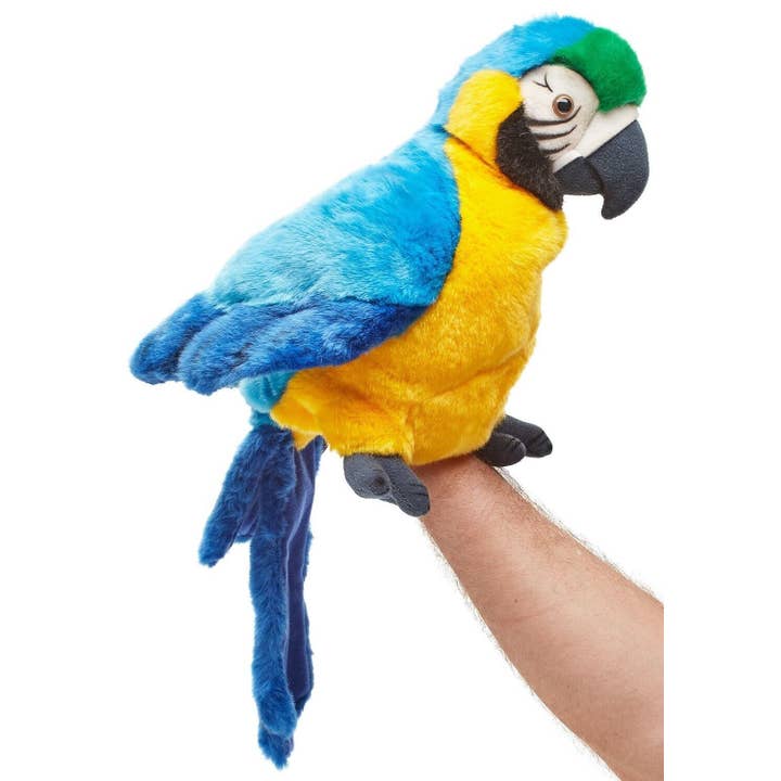 Uni Toys - Wholesale Stuffed/Plush Toy - Kids & Baby - Hand puppet parrot, with rotatable head - cuddly/plush toy1