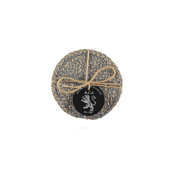 Jute Coasters in Gull Grey/Natural, Tied Set of 4 for wholesale by BRITISH COLOUR STANDARD