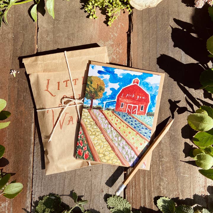 Little Salt Wagon - Vendita all'ingrosso Biglietti d'amore - Biglietto «I Pick You Barn Garden Farm Homestead»4