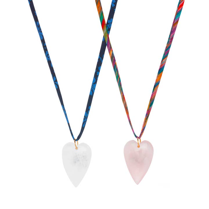Ædelstenshjerte Liberty Print Halskæde for engroshandel hos OIYA