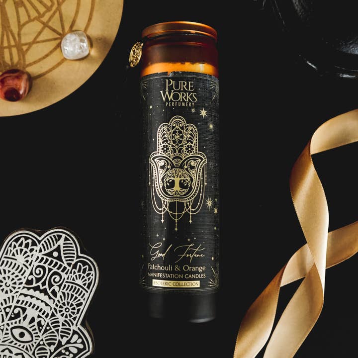 R. Expo/Song of India - Wholesale Votive Candle - Esoteric- Good Fortune Tall Candle1