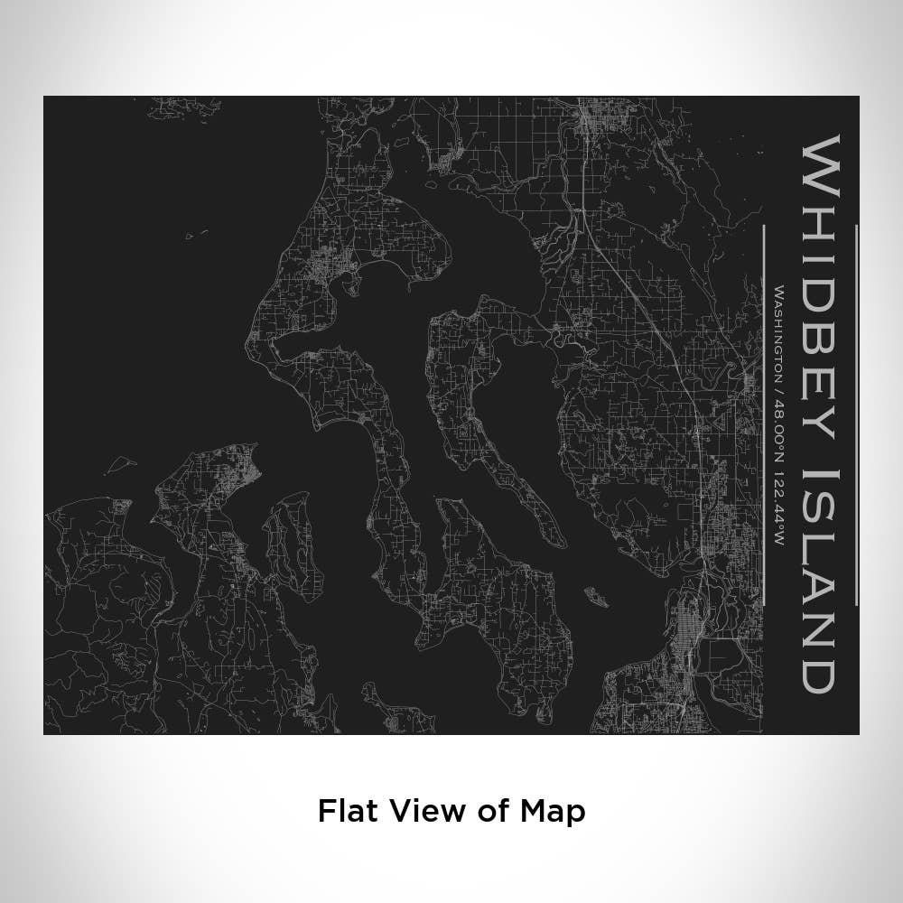 JACE.design - Wholesale Water Bottle - Whidbey Island WA Map Bottle with Bamboo Top in Matte Black1