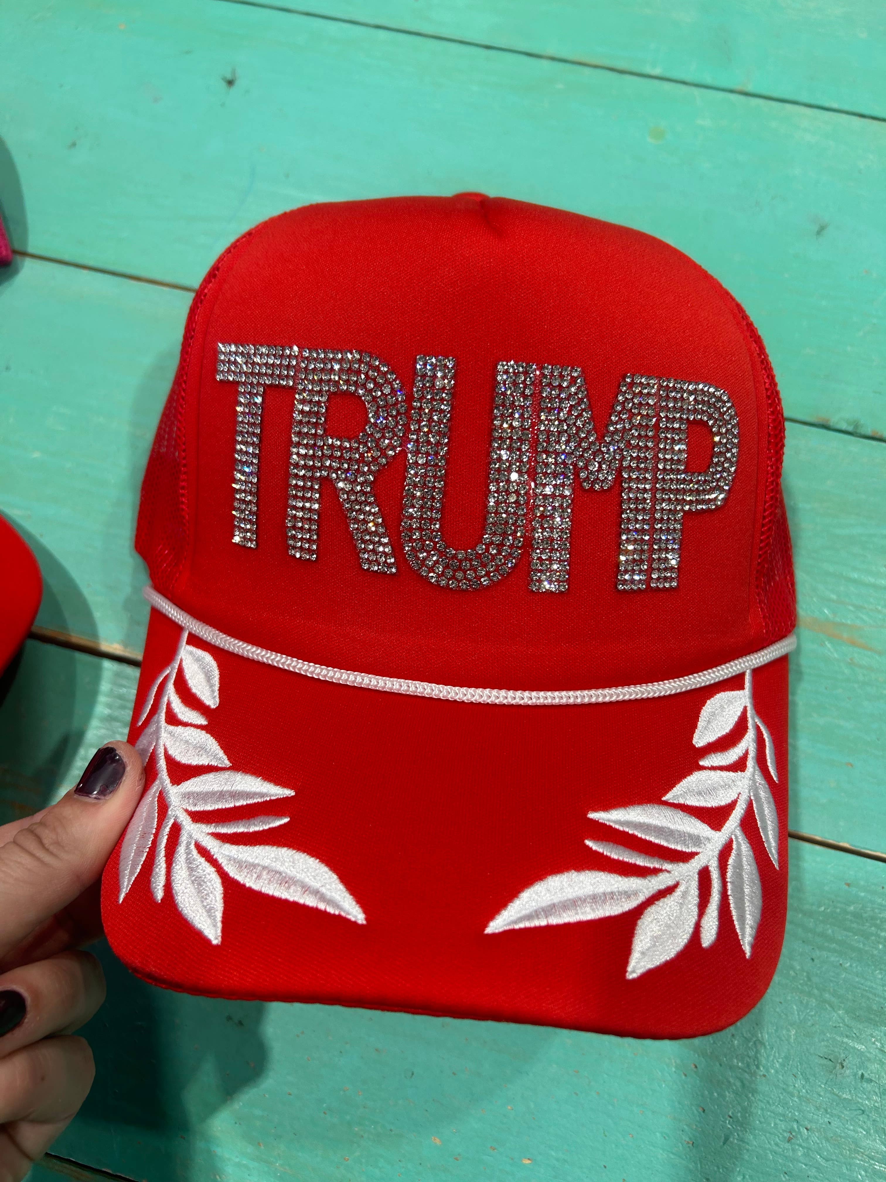 Vibes Hat Company – wholesale Trucker hat – Unisex – Rhinestone TRUMP Trucker | MAGA | Make America Great Again6