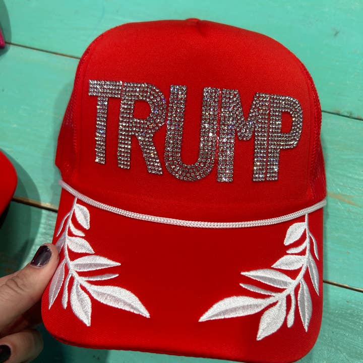 Vibes Hat Company – wholesale Trucker hat – Unisex – Rhinestone TRUMP Trucker | MAGA | Make America Great Again6