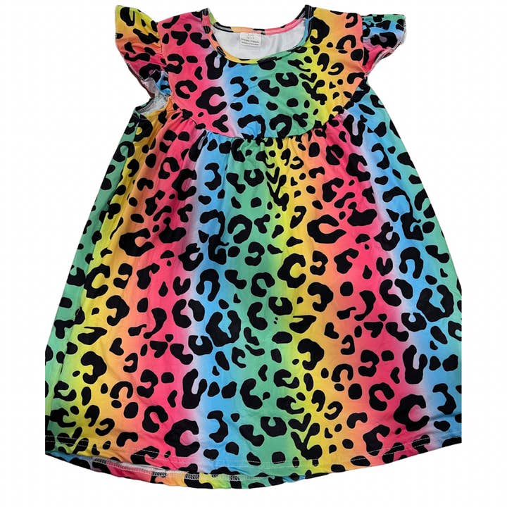 Girls Dress Rainbow Cheetah for wholesale by Yourself Expression