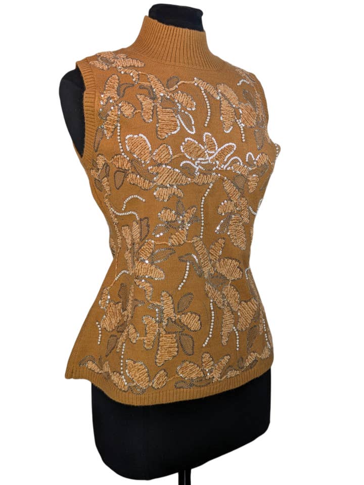 Floral Chenille Novelty Sleeveless Sweater for wholesale by ZYM