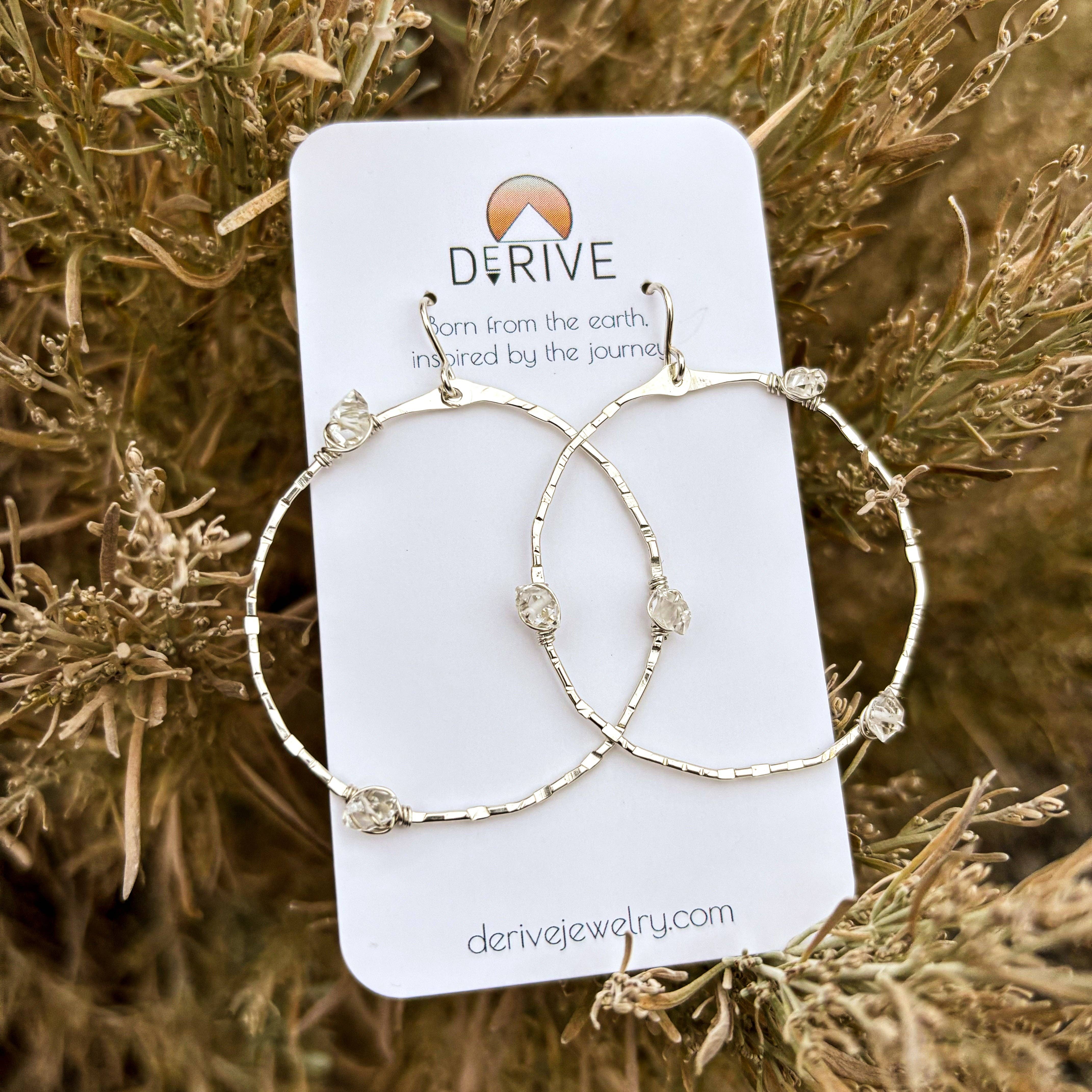 Derive Jewelry – Engroshandel Hoops – Stargazer Herkimer diamant øreringe med bøjle2