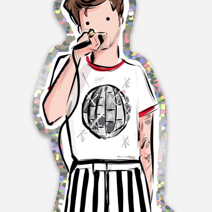 Disco Harry Glitter Sticker for wholesale by Jennifer Vallez