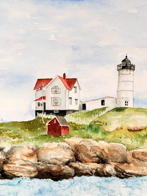 "Nubble Lighthouse" Giclee print for wholesale by Melissa Hyatt