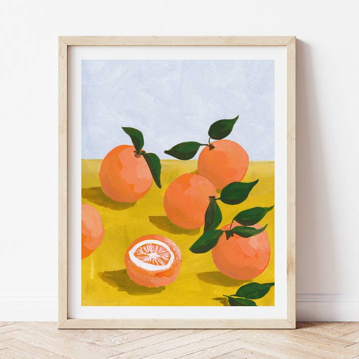 Reproduction d'art de nature morte d'oranges pour la vente par Emerald and Ivy Studios LLC
