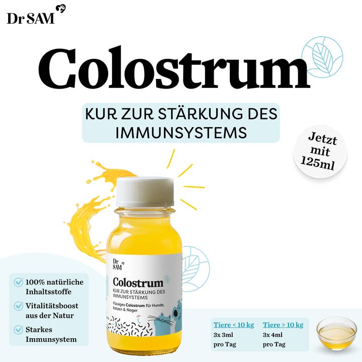 DrSAM – Großhandel Nahrungsergänzungsmittel für Haustiere – Katze/Hund – Colostrum - Kur zur Stärkung des Immunsystems