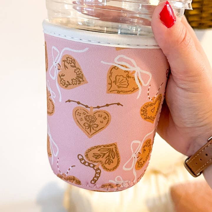 Heart Lockets | Reusable Coffee Sleeve for wholesale by Oak Shore Collective LLC