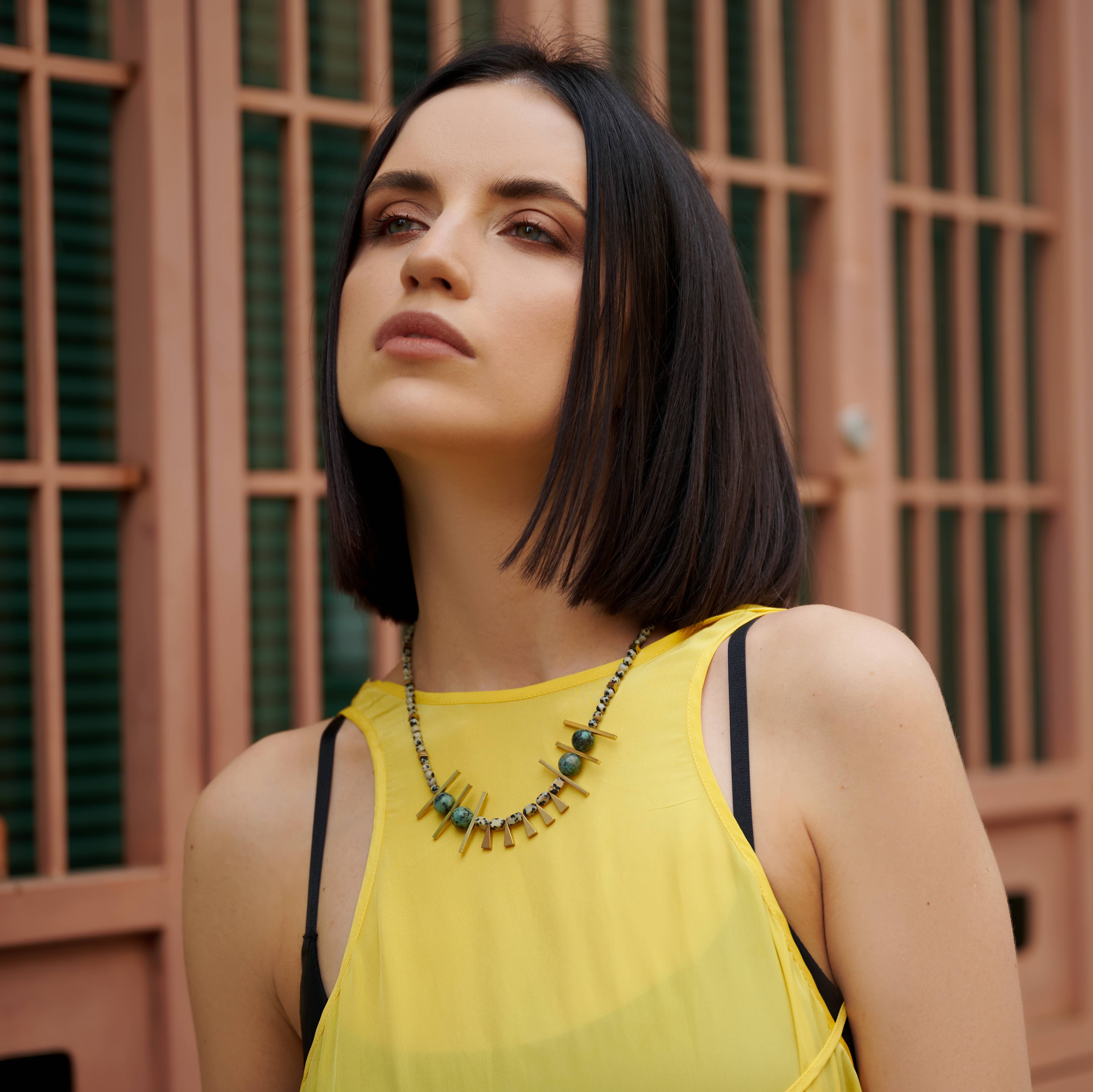 XTRA by Stacey - Wholesale Beaded/pearl necklace - The Anka Necklace - Dalmatian Jasper Gemstone Necklace8