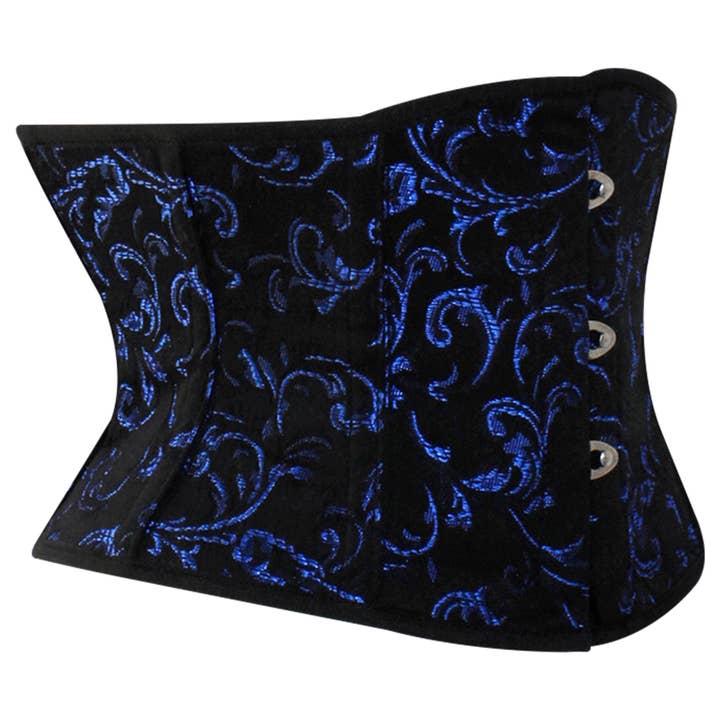 Attire Fashion Club - Wholesale Corset - Women's - Unique Blue Brocade Corset for Women- Waist Training, Gothic1