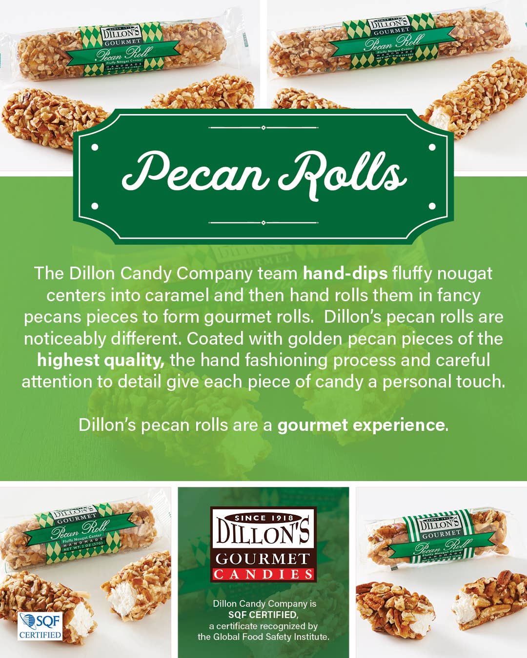 Dillon Candy Company - Wholesale Nougat - Roll,  Pecan Log, 7 oz., Handmade7