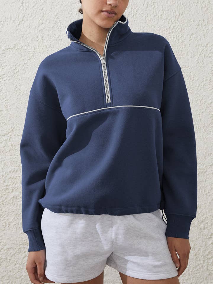 Color Blocking Long Sleeved Half Zip Top for wholesale by Wholesalesir