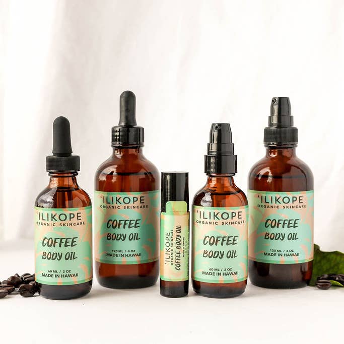ORGANIC KONA COFFEE BODY OIL for wholesale by ILIKOPE ORGANIC SKINCARE