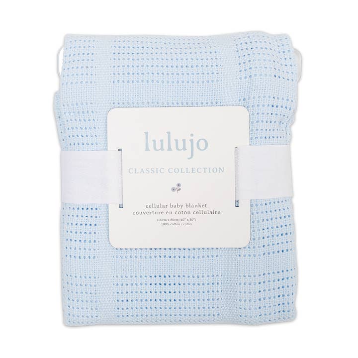 Manta de Bebé Celular – Azul - 100% Algodón (102 cm x 76 cm) para venta al por mayor de Lulujo Baby