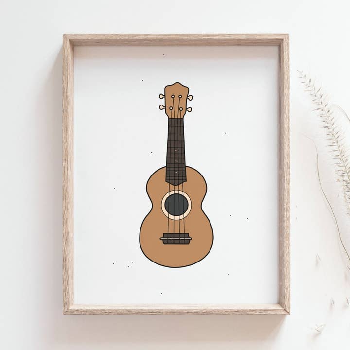 Ukulele Illustration / Handmade Giclée Print for wholesale by Bleu Marie Artwork