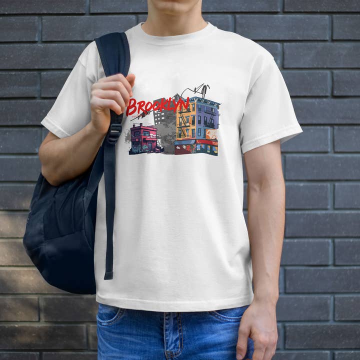 Brooklyn Street Art Tee – Urban Graffiti-Inspired Cityscape for wholesale by GoboxPrintCo