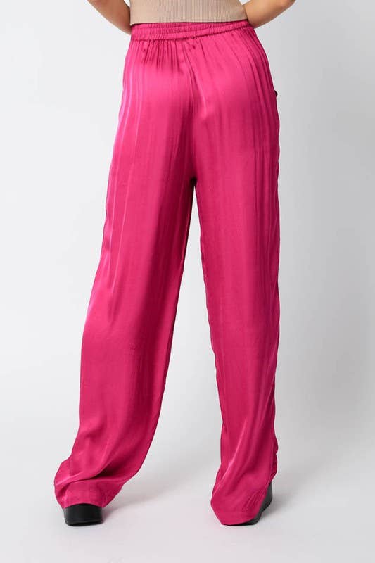 Olivaceous - Wholesale Pants - Women's - Satin Wide Pants6