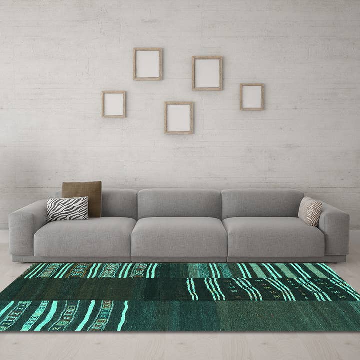Machine Washable Southwestern Turquoise Country Area Rugs for wholesale by Ahgly