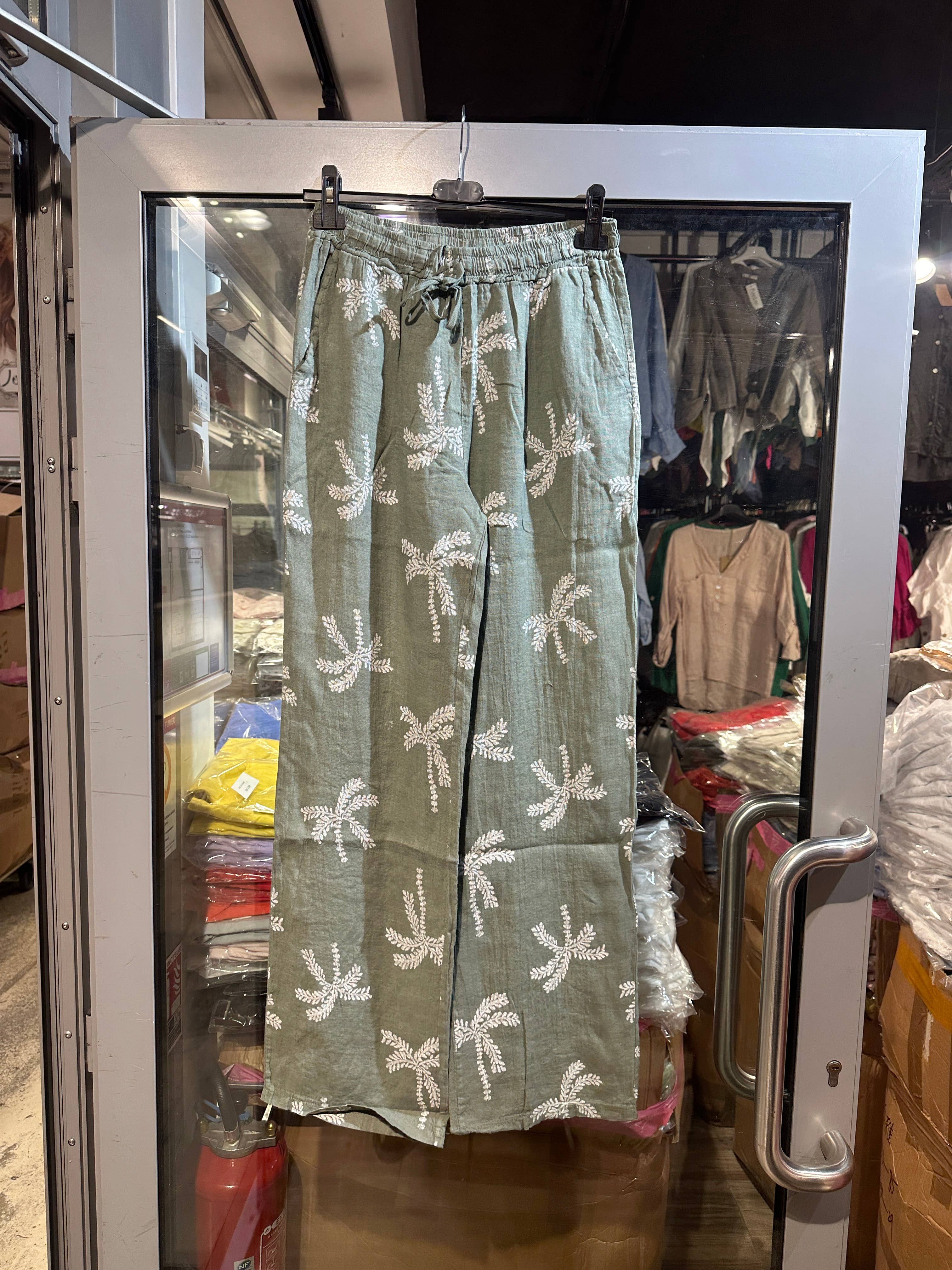 LÉA & LUC - Vente Pantalon – femme - Pantalons imprimé en 100% Lin REF.821819