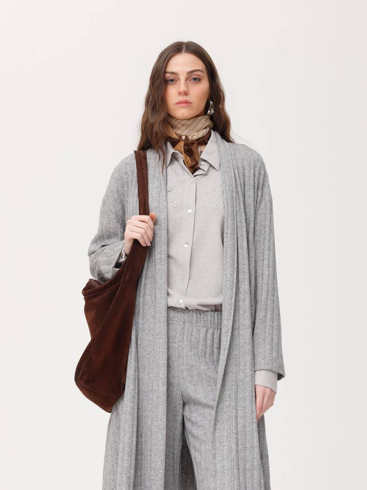 Ahos wide ribbed knit jacket for wholesale by OKY