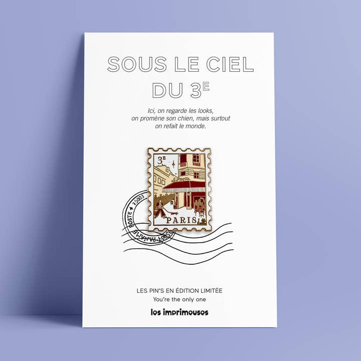 Pin's Paris 3. – Haut-Marais – Begrænset udgave – Les Imprimeuses for engroshandel hos LES IMPRIMEUSES