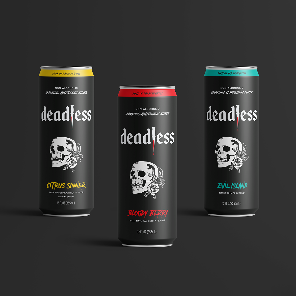 Deadless - Adaptogenic Elixir - Wholesale Non-Alcoholic Aperitif/Mocktail - Variety Pack Sparkling Adaptogen + Nootropic Elixir 12-pack13