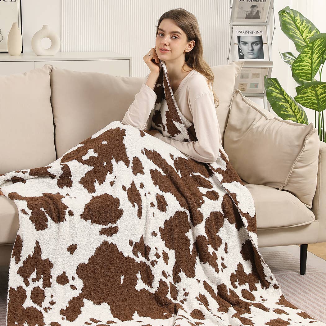 Fashion City - Wholesale Throw Blanket - Cow Pattern Throw Blanket3