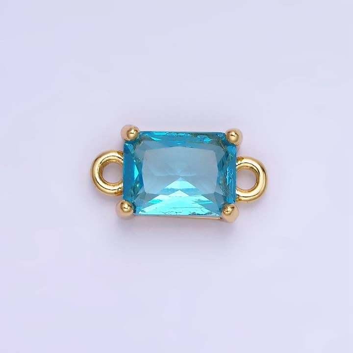 Aim Eternal - Venta al por mayor Abalorios/colgantes individuales - Conector de Baguette de CZ Relleno de Oro de 14K | G422 - G4299