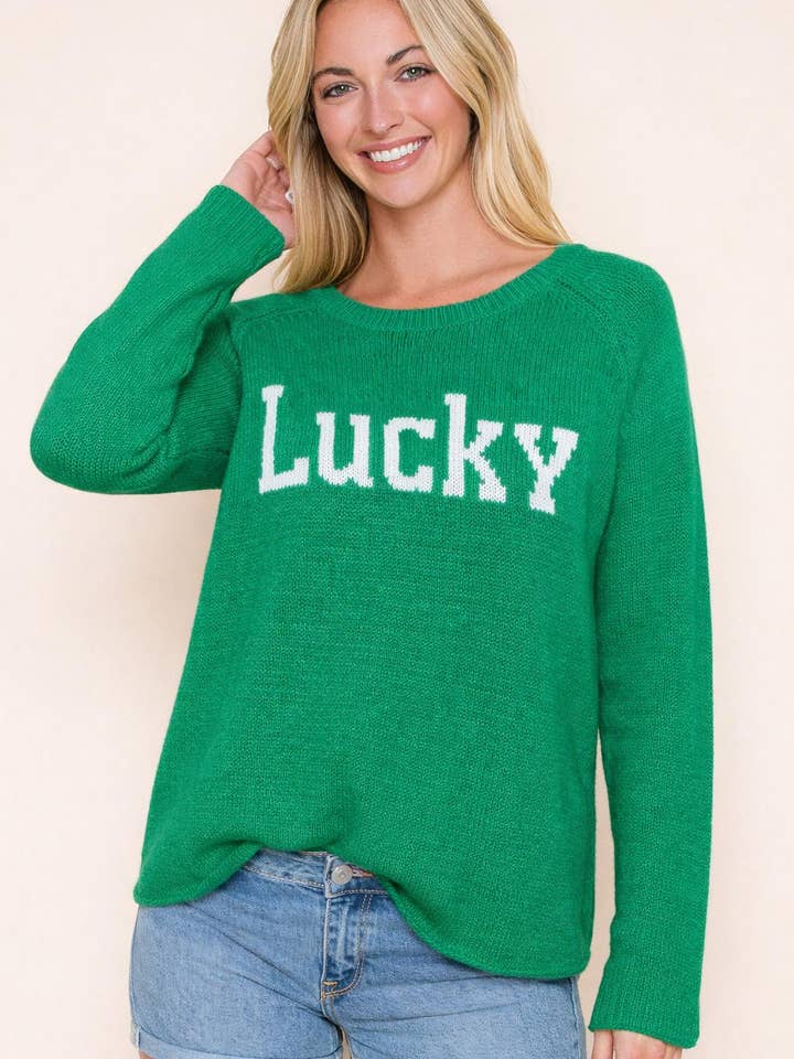 🍀 “Lucky” Lightweight Knit Sweater Best Seller for wholesale by Ashley’s Clothing Design Inc.