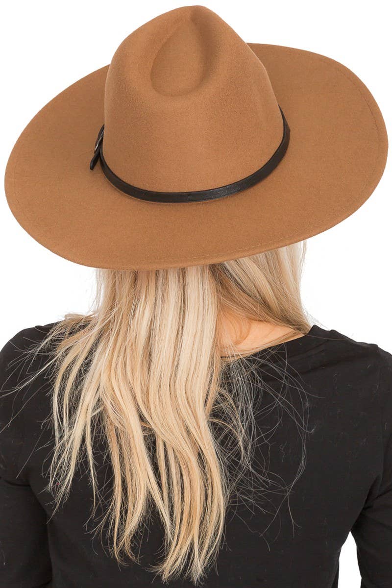 Cap Zone - Wholesale Fedora - Women's - Premium Two Tone Fedora Wide Brim With Belt 7