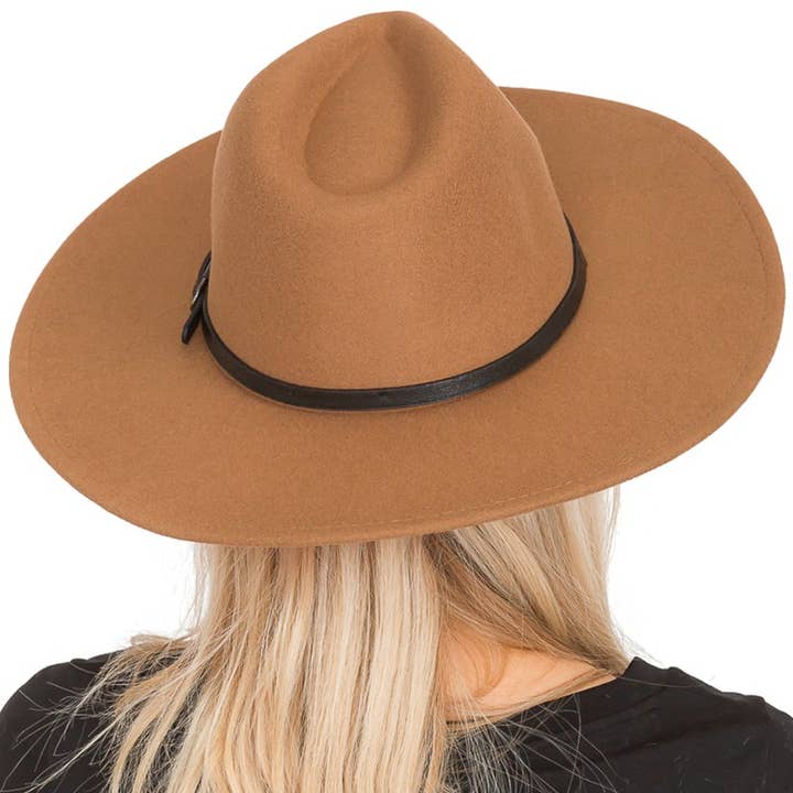 Cap Zone - Wholesale Fedora - Women's - Premium Two Tone Fedora Wide Brim With Belt 7
