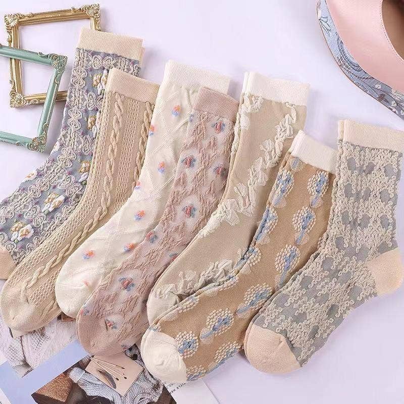 Sweetkama - Wholesale Socks - Women's - Ladies Multi Color Cotton Daily Socks SKASC416014