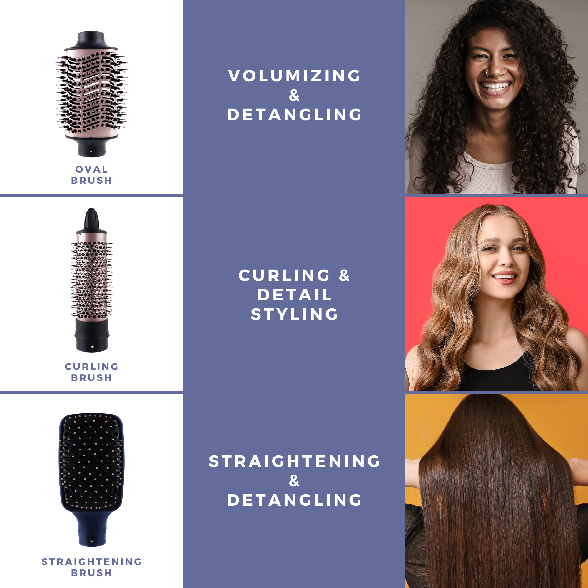 Annie International, Inc. - Wholesale Curling Iron/Wand - Hot & Hotter All-In-One Interchangeable Hair Dryer Brush6