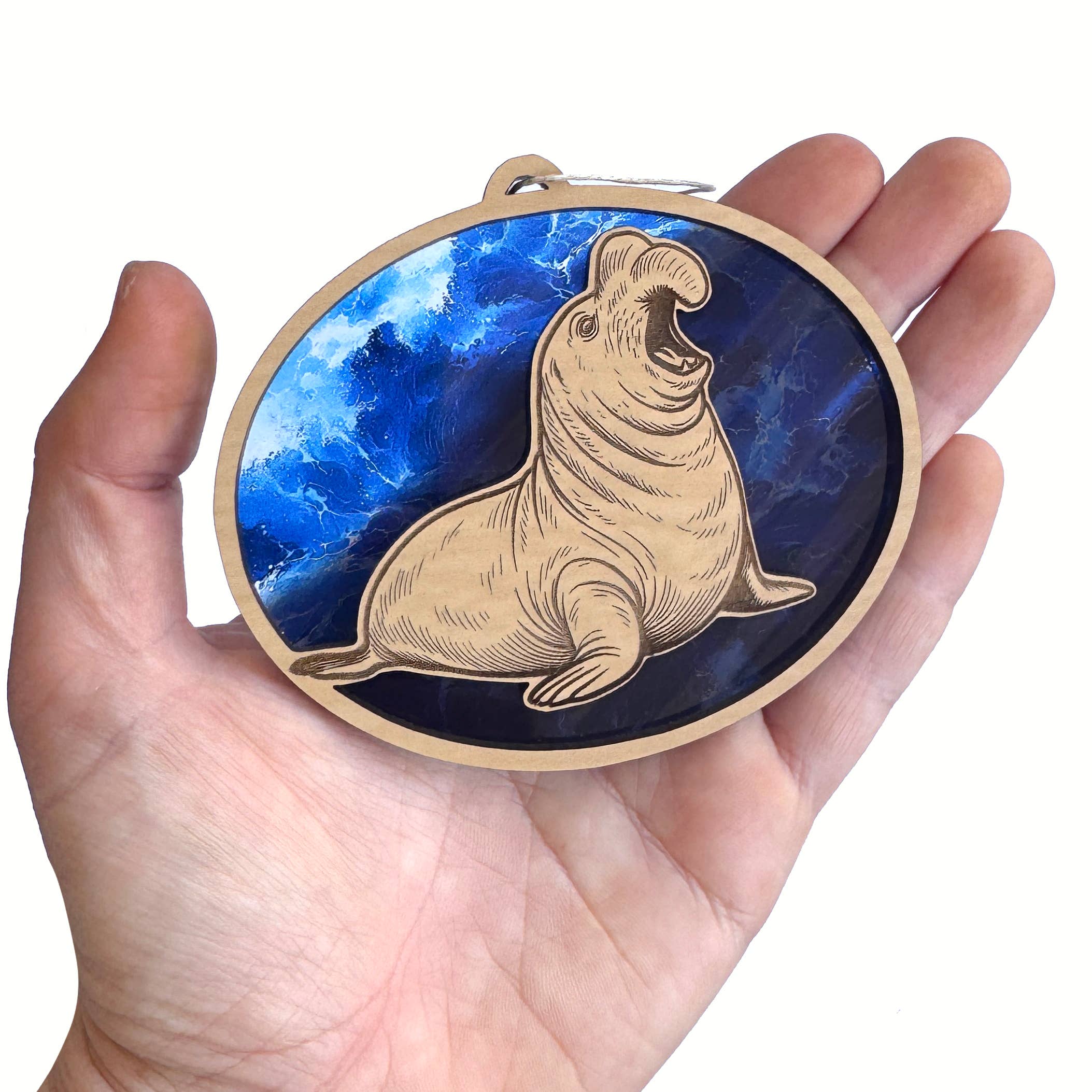 Art by Sharell - Wholesale Ornament - Elephant Seal Ornament, Ocean Animal Ornament2