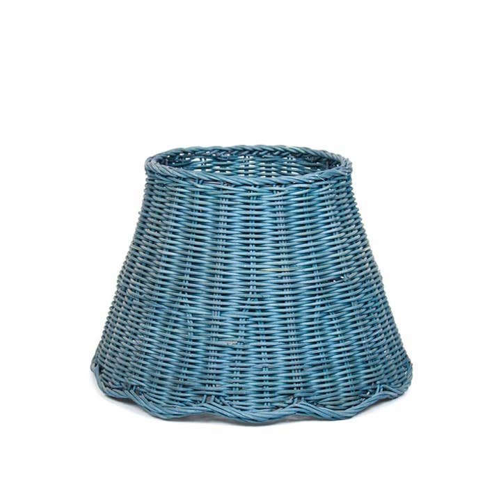 Maison Maison Design - Wholesale Lampshade - Rattan Lampshade (Scalloped in Aegean Teal)1