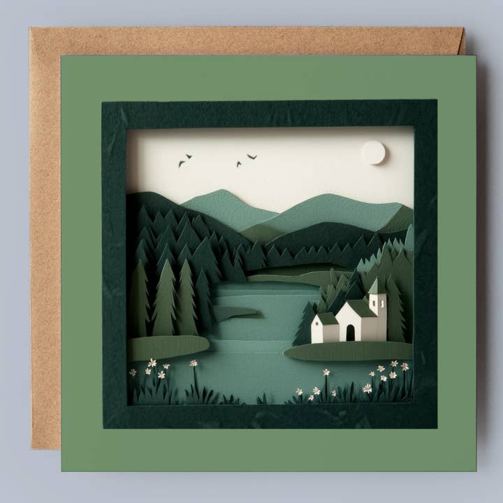 Lake Landscape 2D Printed Card for wholesale by Good Post Day