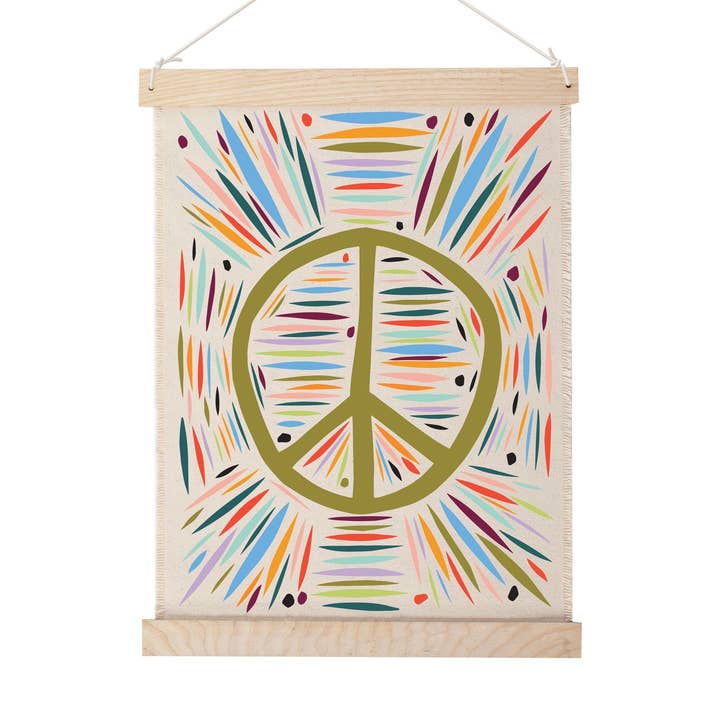 Mr Peace Canvas Wall Hanging for wholesale by Fringe Studio