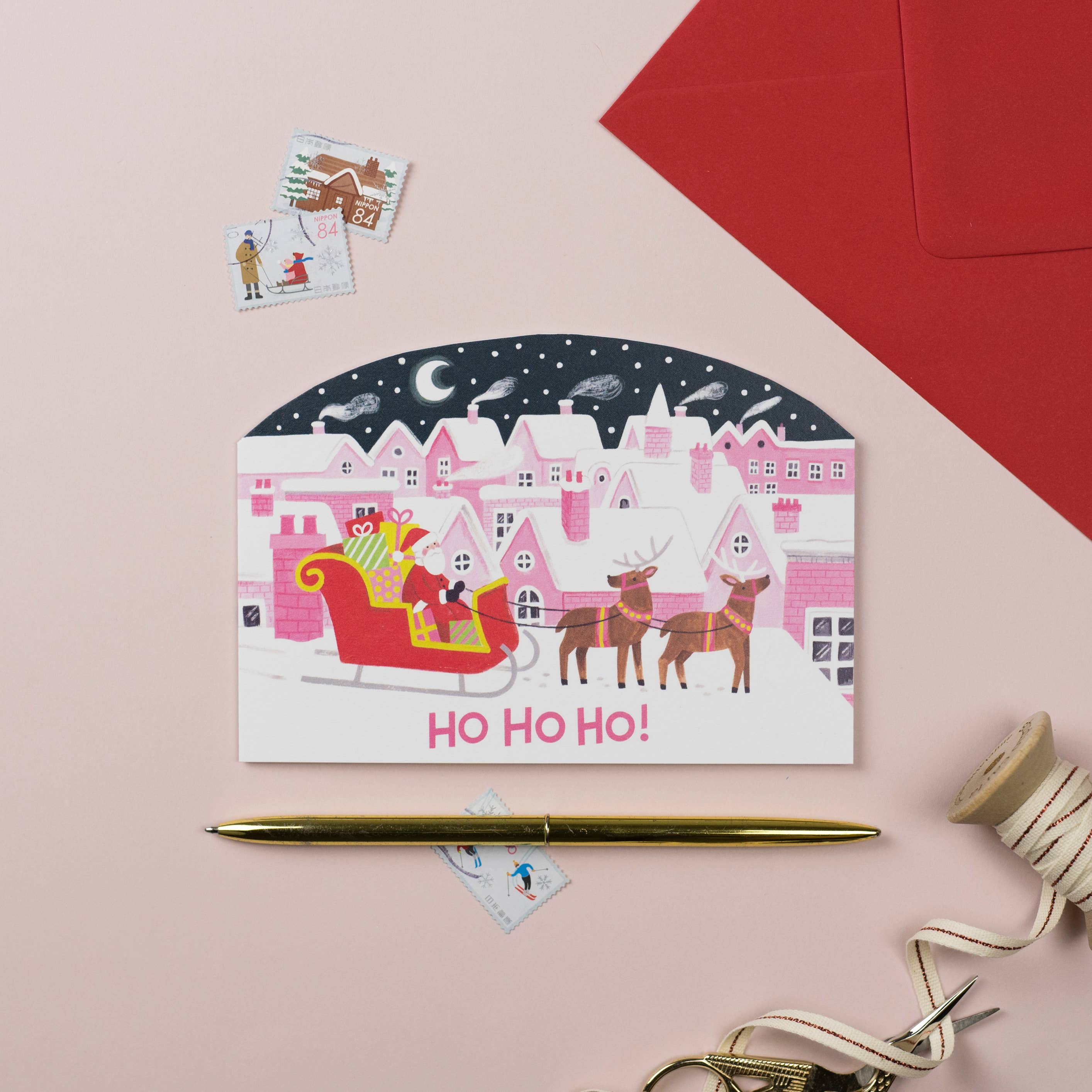Ricicle Cards - Wholesale Kerstkaartje - Kerstman Rooftops | Kerstkaarten | Wenskaart voor feestdagen2