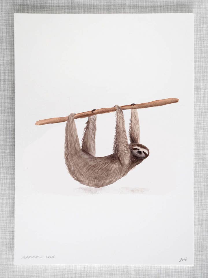 Sloth Animal Print A4 size for wholesale by Mary and the Locks